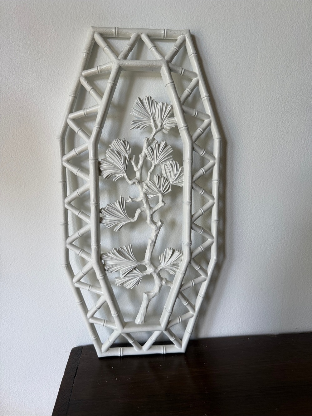 White Botanical Bamboo-Style Wall Art - Brand Unspecified